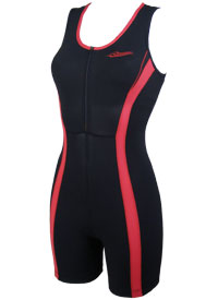 Heroine Trisuit in Black with Passion Red details