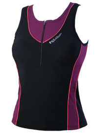 Susan triathlon tank top in Grape/ Black