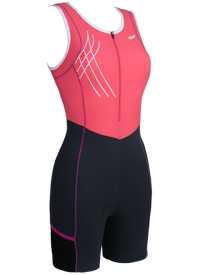 Victoria trisuit in flame/ ash grey