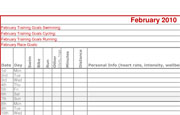 Basic triathlon training log with in a page-per-month layout.