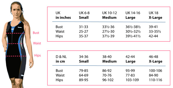 Clothing For Triathlon Size Chart